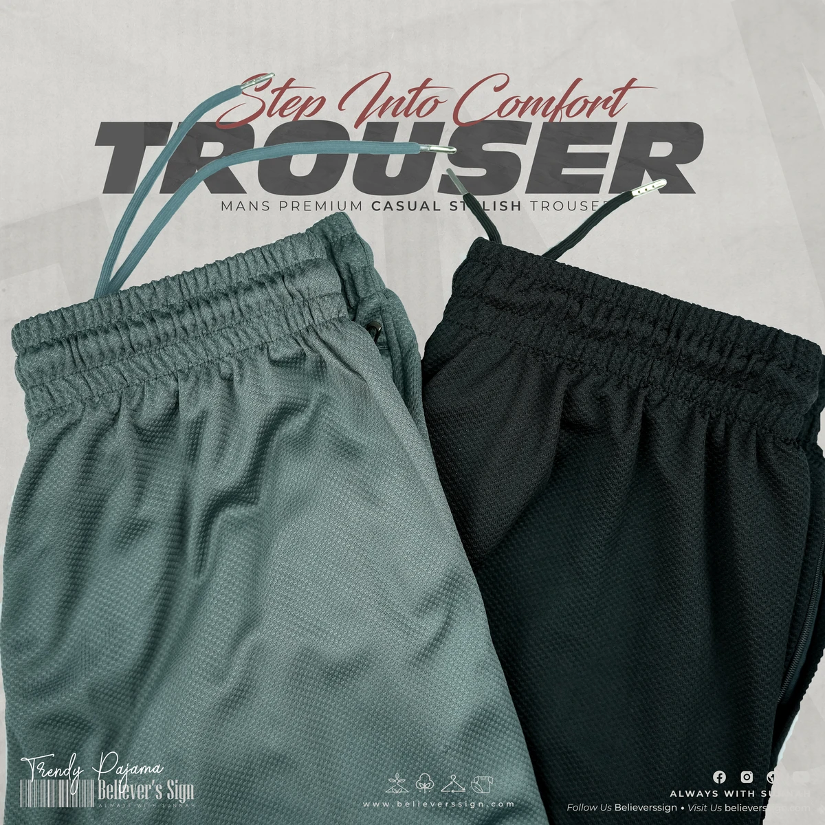 Men's Premium Trouser - 2 Pcs