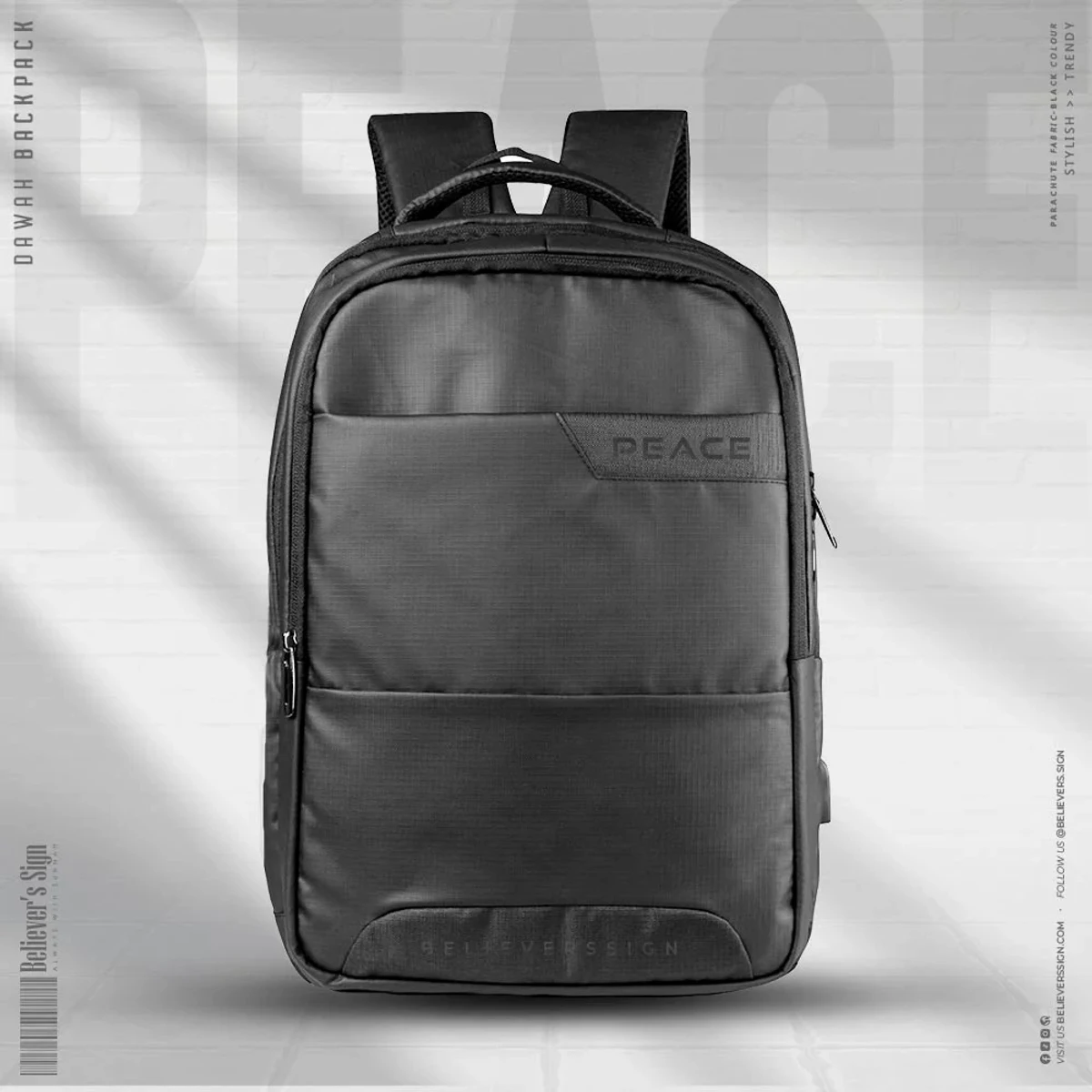 Peace BackPack- PEACE-103 (Black)